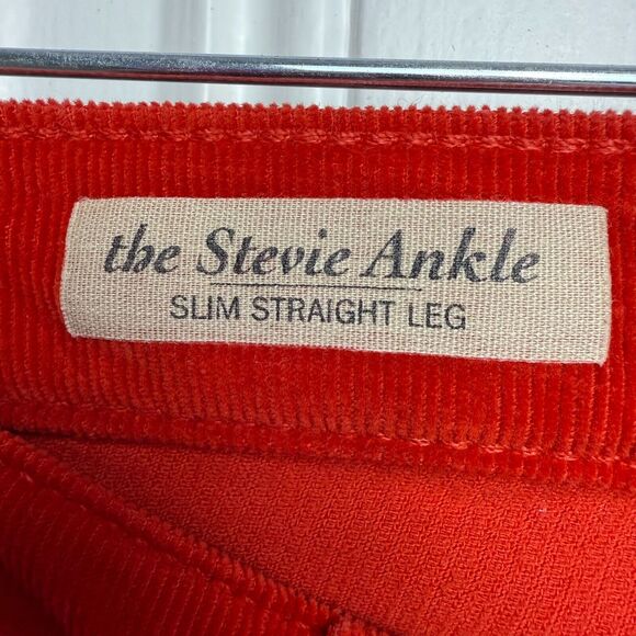 Adriano Goldschmied AG Pants Womens 26 Red Corduroy Stevie Ankle Made in USA - Picture 4 of 11
